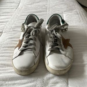 Golden Goose Dupes Green with rhinestones